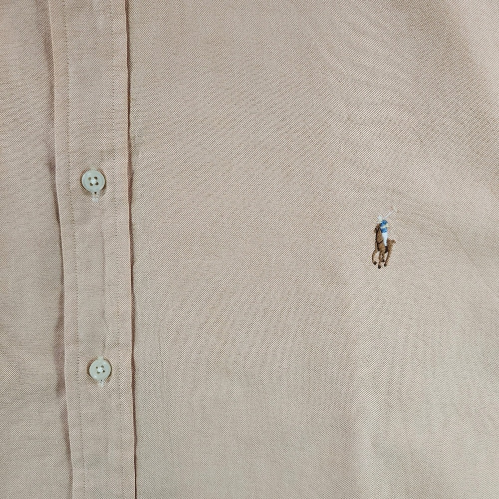 Polo Ralph Lauren Mens 4XLT Peach Orange Oxford Short Sleeve Untucked Fit Shirt - Picture 4 of 10